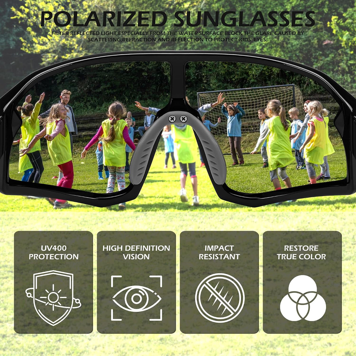 ÉÌƷͼƬ 3 | B0D73JNPNN | FEISEDY Kids Sunglasses Polarized Youth Baseball Sunglasses Sports Cycling Glasses for Boys Girls Age 4-8 B0183