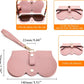 商品图片 21 | B0CFPPR4K1 | FEISEDY 2Pack Soft Leather Sunglass Bag, Portable Holder Eyeglasses Case | Lightweight Portable Design, With Button Clip Wrist Strap for Travel Daily Use B0049