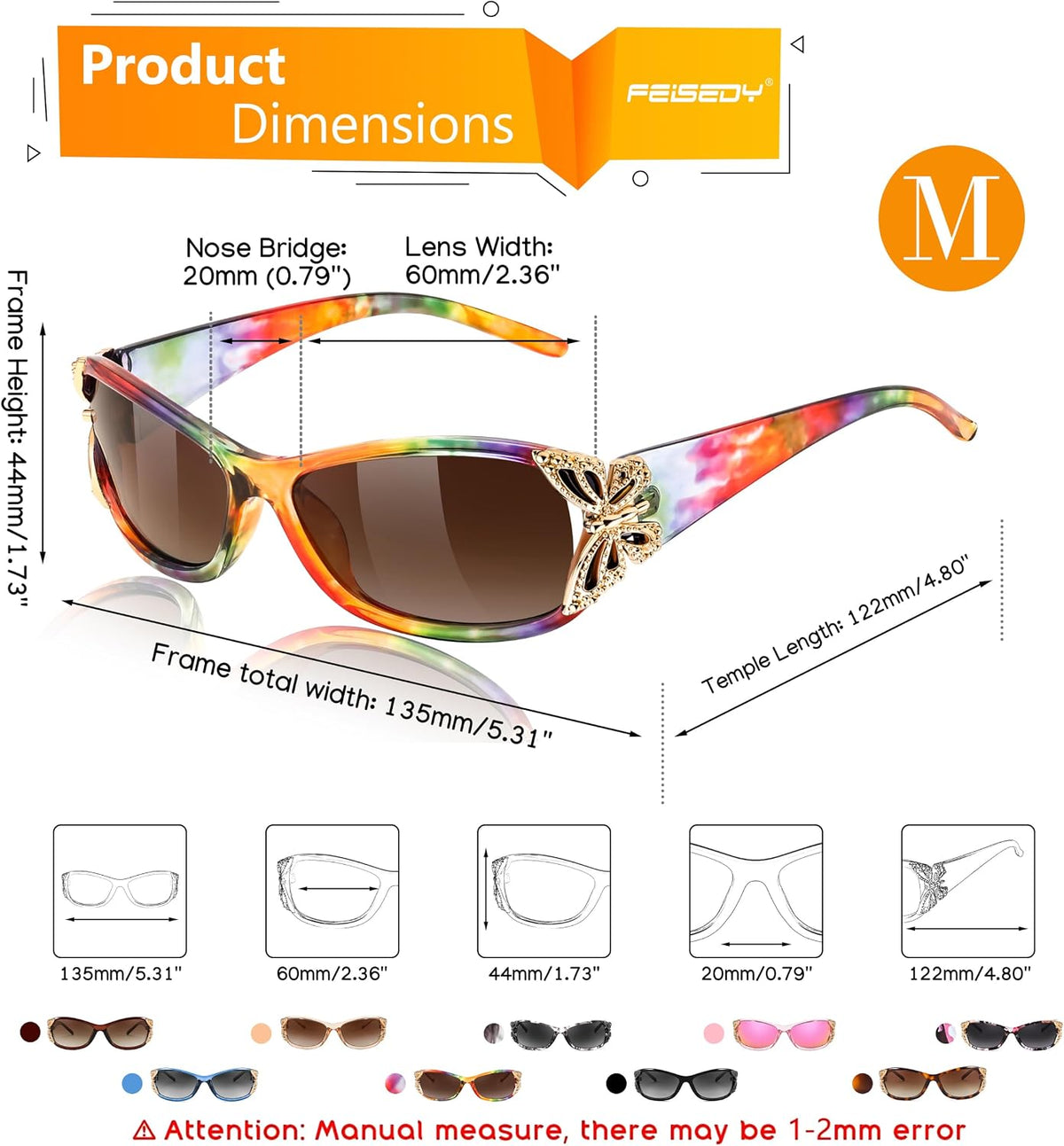 ÉÌƷͼƬ 34 | B0CNRQ7WVZ | FEISEDY Y2K Women Polarized Sunglasses Butterfly Wrap Around UV400 Shades