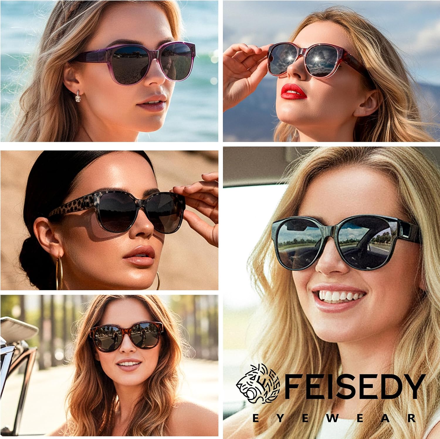 商品图片 14 | B0FRRT5Z37 | FEISEDY Fit Over Glasses Polarized Sunglasses, UV400 Protection for Driving & Outdoor Activities B0328