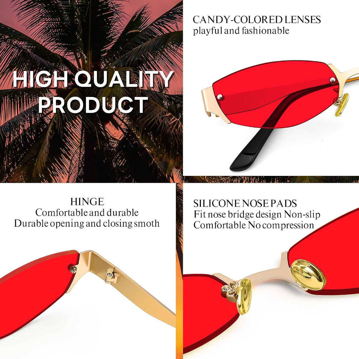 ÉÌƷͼƬ 11 | B0CHYTCP8J | FEISEDY Retro Oval Sunglasses Women Men Y2K Fashion Designer Cosplay Glasses Party Accessories B2376