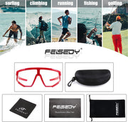 ÉÌƷͼƬ 22 | B0DFMBL68F | FEISEDY Photochromic Sports Sunglasses for Men Women Night Vision Cycling Driving Running Glasses B0233