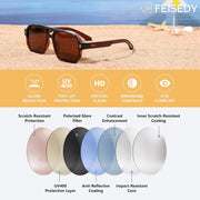 ÉÌƷͼƬ 29 | B0H79Y4V6B | FEISEDY Retro Aviator Square Polarized Sunglasses Women Men Trendy B0444