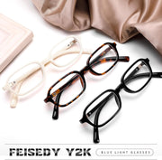 ÉÌƷͼƬ 19 | B0DXK32V6F | FEISEDY Fashion Rectangular Blue Light Glasses for Women Retro Small Frames Vintage Trendy 90s Square Eyeglasses B0255