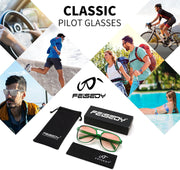 ÉÌƷͼƬ 40 | B0CB543WBD | FEISEDY Vintage Retro 70s Plastic Aviator Sunglasses Women Men Classic Large Squared Frame B2751
