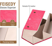 ÉÌƷͼƬ 20 | B0CSFHKMSS | FEISEDY Sunglasses Organizer 5 Slots Travel Glasses Case,Hanging Eyewear Holder Fashionable PU Leather Eyeglass Case B0087