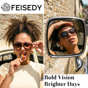 ÉÌƷͼƬ 29 | B0H1W78PMP | FEISEDY Retro Square Aviator Sunglasses Women Men 70s Trendy B0434