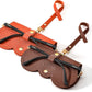 Orange + Brown | B0CFPRY146 | FEISEDY 2Pack Soft Leather Sunglass Bag, Portable Holder Eyeglasses Case | Lightweight Portable Design, With Button Clip Wrist Strap for Travel Daily Use B0049