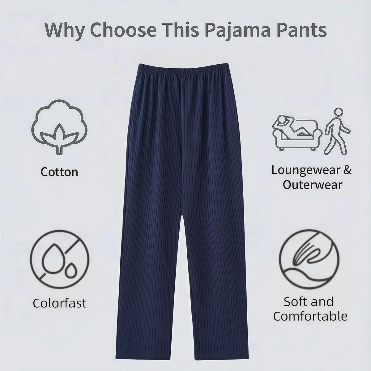 商品图片 5 | B0GC3444V1 | Mens Pajama Pants, Ultra-Thin Lightweight Plaid Cotton Lounge Loose Comfortable Sleepwear Casual Wearable Home Pants(L-XXL)