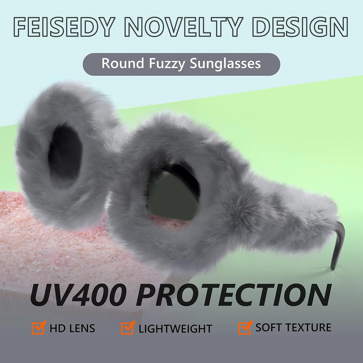 ÉÌƷͼƬ 64 | B09PN9V5N6 | FEISEDY Sunglasses Women Plush Fuzzy Soft Velvet Party Masquerade B2877