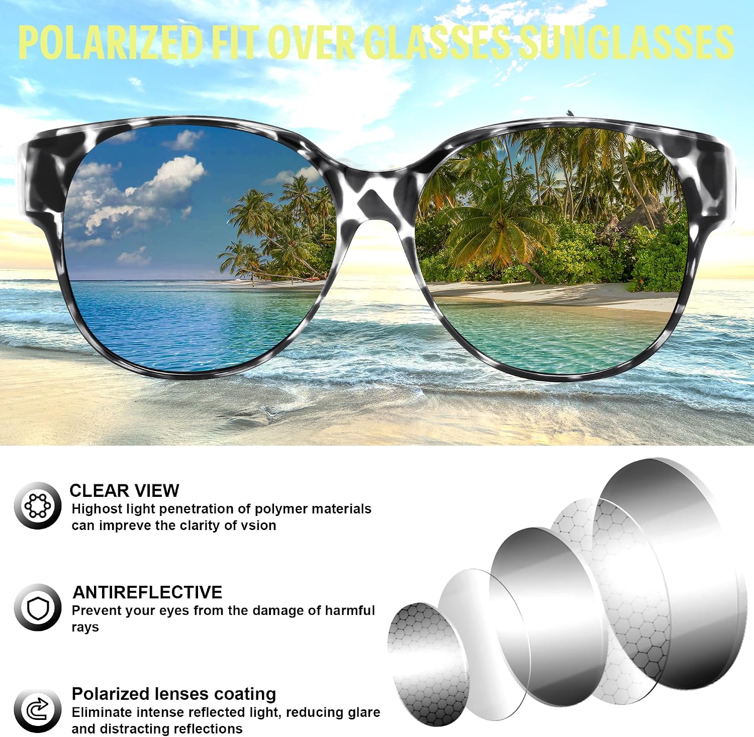 商品图片 58 | B0FRRT5Z37 | FEISEDY Fit Over Glasses Polarized Sunglasses, UV400 Protection for Driving & Outdoor Activities B0328
