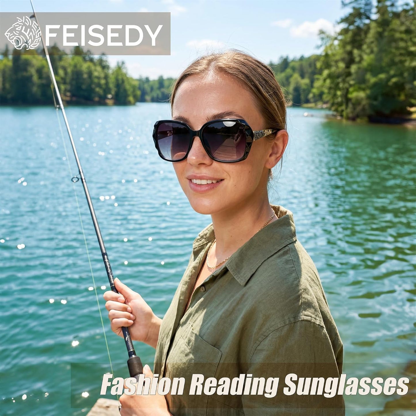商品图片 10 | B0GSVYSZZX | FEISEDY Oversized Butterfly Bifocal Sunglasses Reader for Women B0353