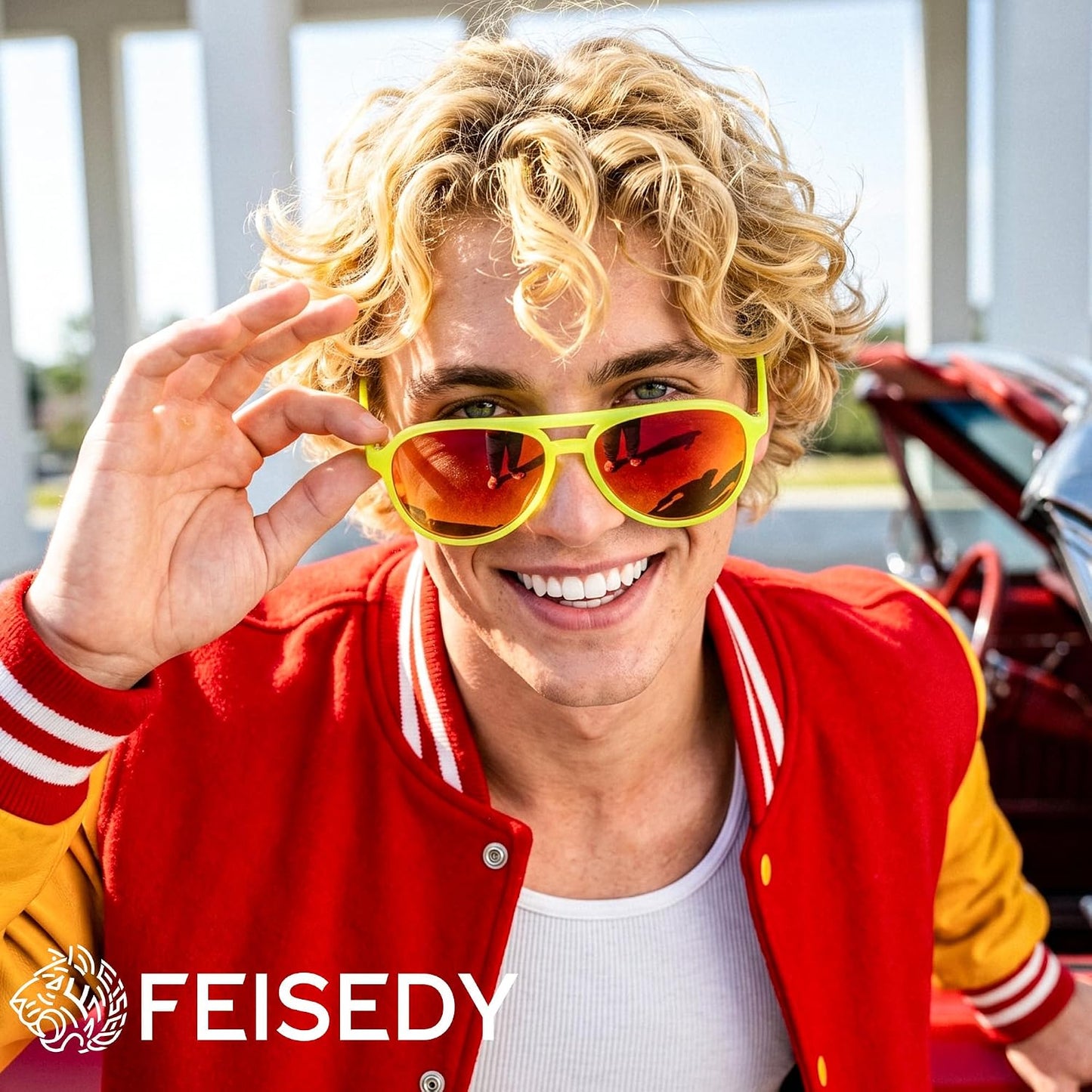 商品图片 39 | B0FY6J455M | FEISEDY Polarized Aviator Sunglasses for Men Women Trendy Sports B0324 | 100% UV400 protection, HD TAC lenses, Lightweight & durable, Driving, Hiking, Fishing, 50% recycled materials
