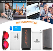 ÉÌƷͼƬ 18 | B0GK2PTMMH | FEISEDY Orange/Red Classic Blue Light Blocking Glasses for Women Men B0339