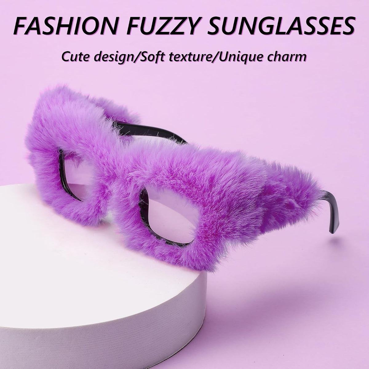 ÉÌƷͼƬ 49 | B09PN9V5N6 | FEISEDY Sunglasses Women Plush Fuzzy Soft Velvet Party Masquerade B2877