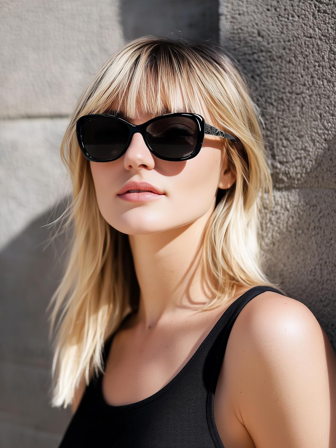 商品图片 34 | B0D2RBKKPD | FEISEDY Polarized Women Sunglasses Retro Shades Photochromic Lens Sparkling Crystal Sunglasses UV400 Protection B0144