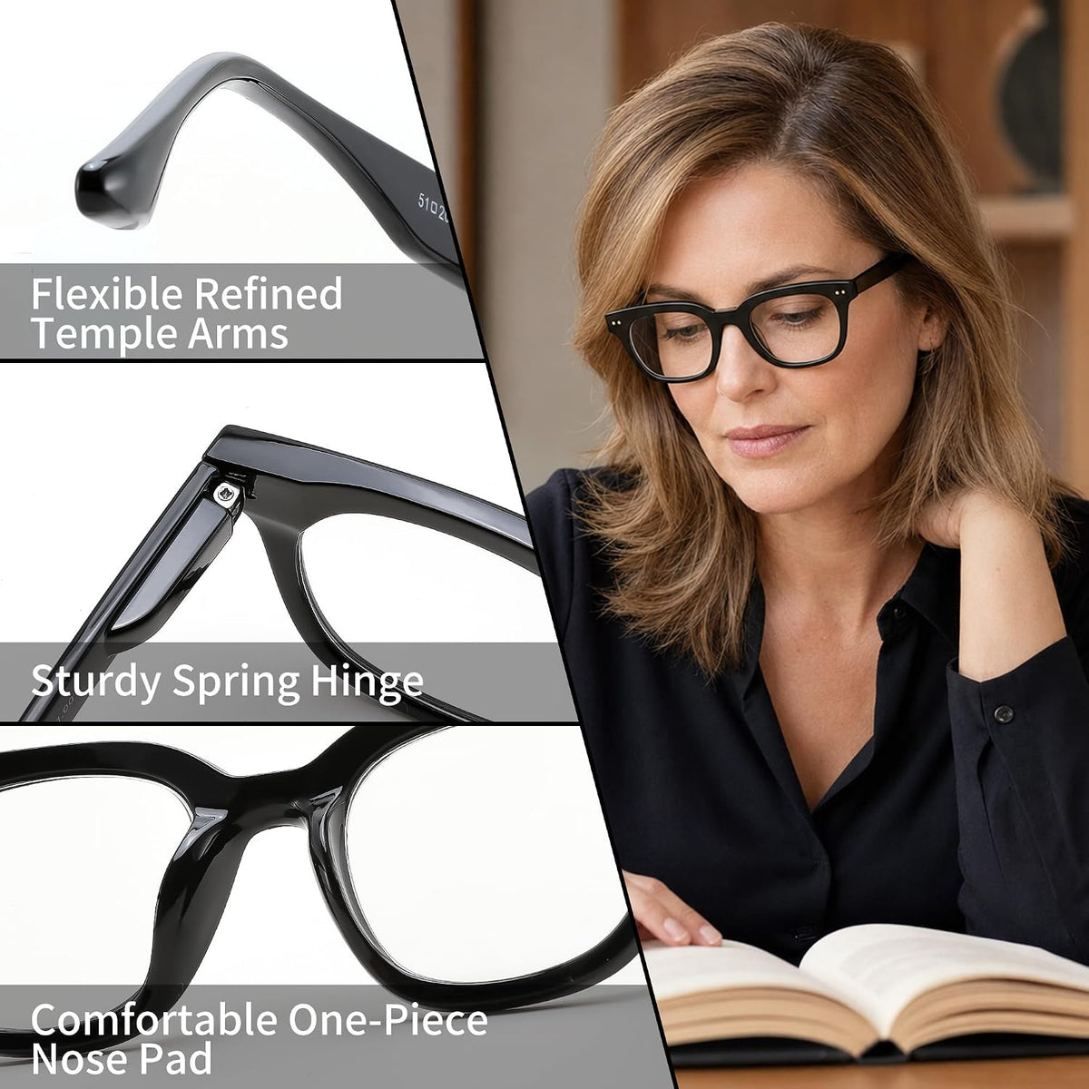 商品图片 3 | B0HCTFJTY2 | FEISEDY Blue Light Blocking Reading Glasses for Women Men B0401