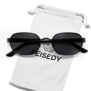 Black Frame + Grey Lens / 54 Millimeters | B0GY48WHQQ | FEISEDY Women and Men UV400 Protection Sunglasses, Polygon Square Metal Frame Retro Stylish Shades B0452