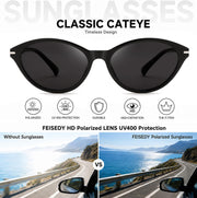 ÉÌƷͼƬ 3 | B0HBV67DG3 | FEISEDY Retro Polarized Cat Eye Sunglasses for Women Men UV400 B0466