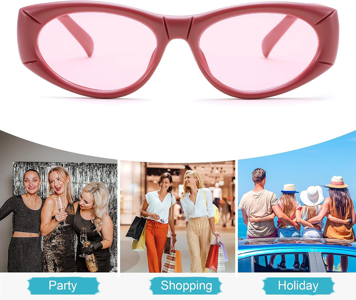 ÉÌƷͼƬ 21 | B0DHWVFXXY | FEISEDY Retro Oval Sunglasses UV400 Protection Retro Y2K Sunglasses B0234