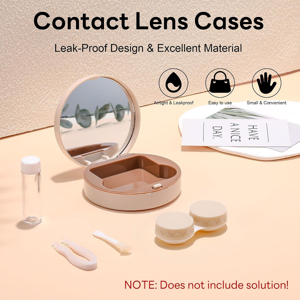 商品图片 10 | B0CHS2VZ6L | FEISEDY Contact Lens Case, Fashion Portable Contacts Lens Box with Mirror Tweezers Remover Tool Solution Bottle for Travel B0072