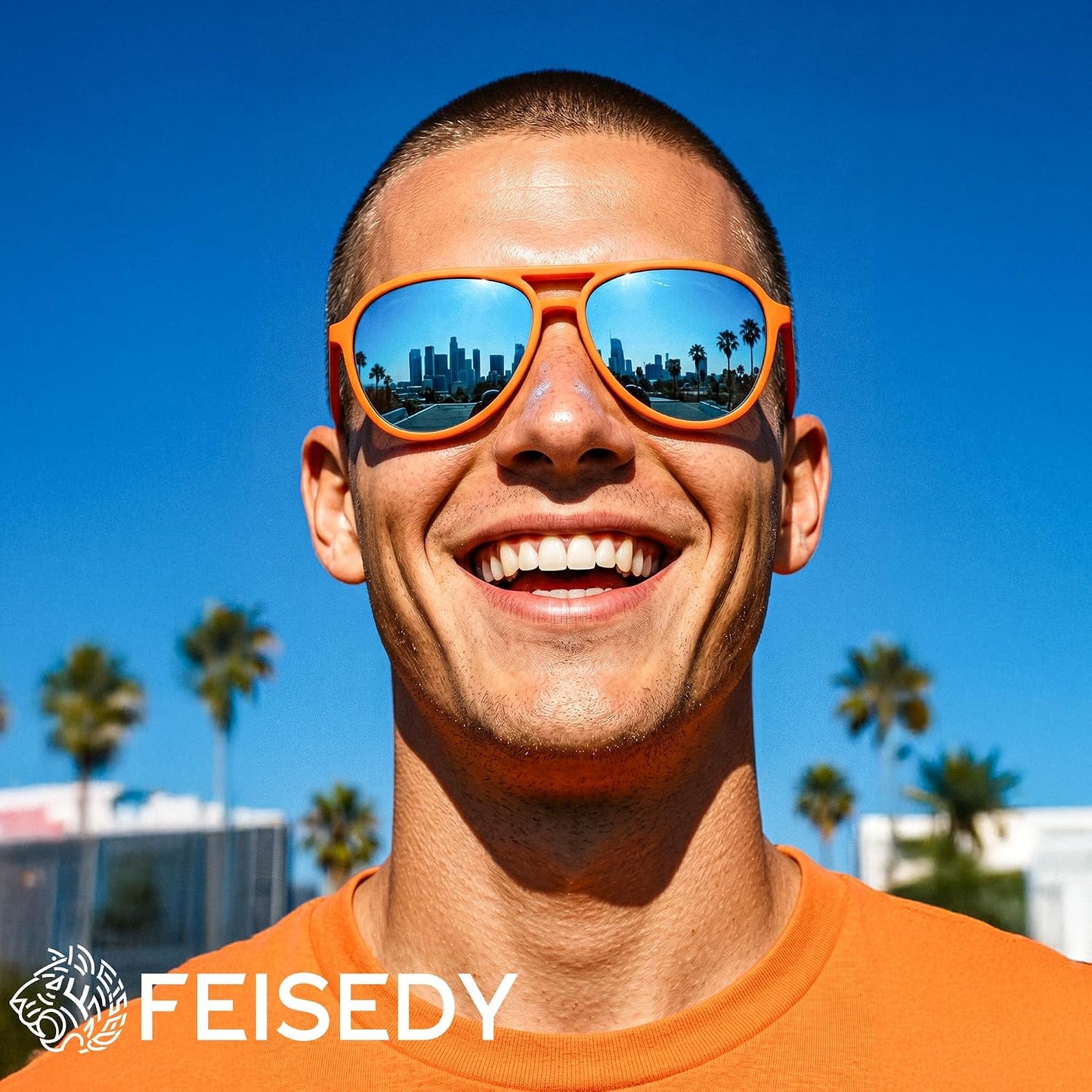 商品图片 8 | B0FY6J455M | FEISEDY Polarized Aviator Sunglasses for Men Women Trendy Sports B0324 | 100% UV400 protection, HD TAC lenses, Lightweight & durable, Driving, Hiking, Fishing, 50% recycled materials