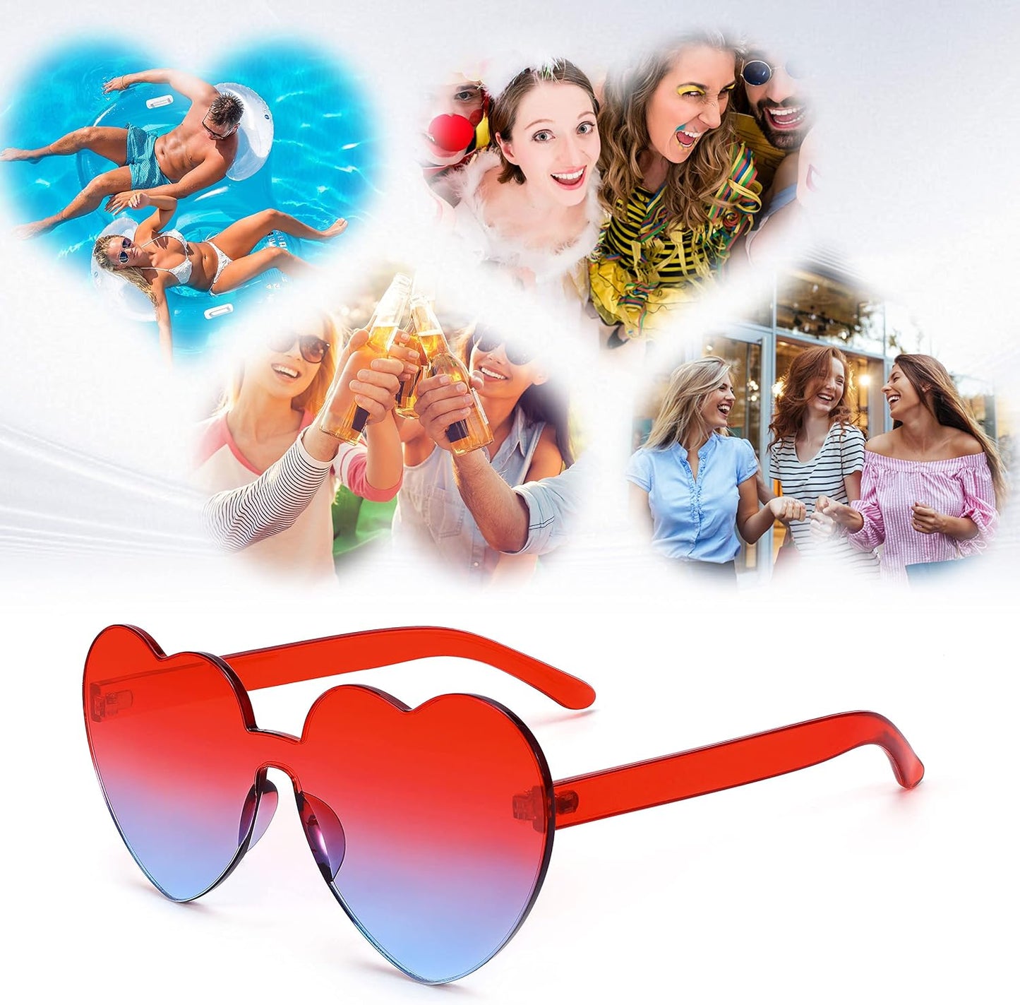 商品图片 13 | B07BLKHDRH | FEISEDY Thick Heart Sunglasses Rimless Heart Shaped Sun Glasses Women Fashion Love Glasses B2419
