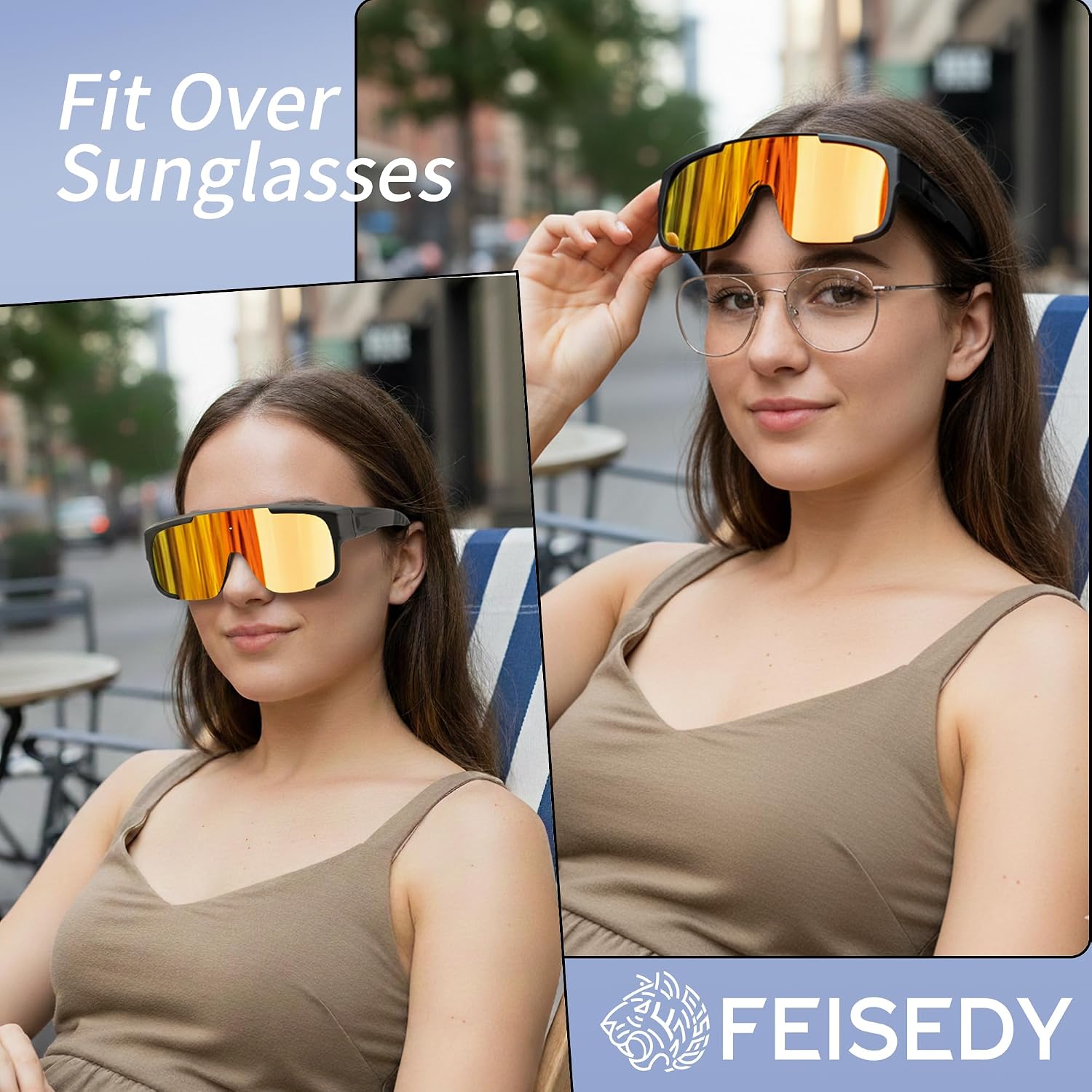 商品图片 24 | B0FY37CX2V | FEISEDY Polarized Fit Over Glasses Sunglasses for Men Women, Sports Wrap Around for Driving Cycling Fishing B0315