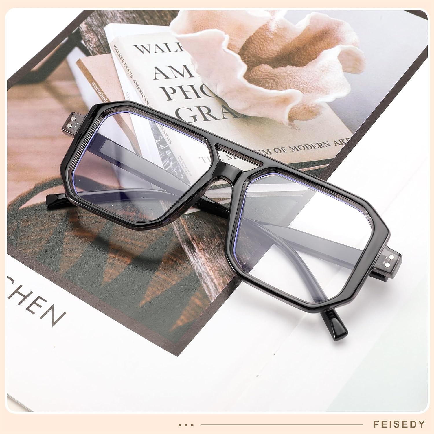 商品图片 17 | B0D3P82MGV | FEISEDY Blue Light Blocking Glasses, Aviator Frame Computer Reading/Gaming/TV/Phones Glasses for Women Men B0165