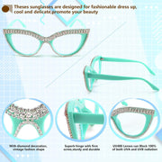 ÉÌƷͼƬ 26 | B0BLH5NHK8 | FEISEDY Diamond Blue Light Blocking Glasses Cat Eye Rhinestone Women Oversized Anti Eyestrain Computer Glasses Frame B2358