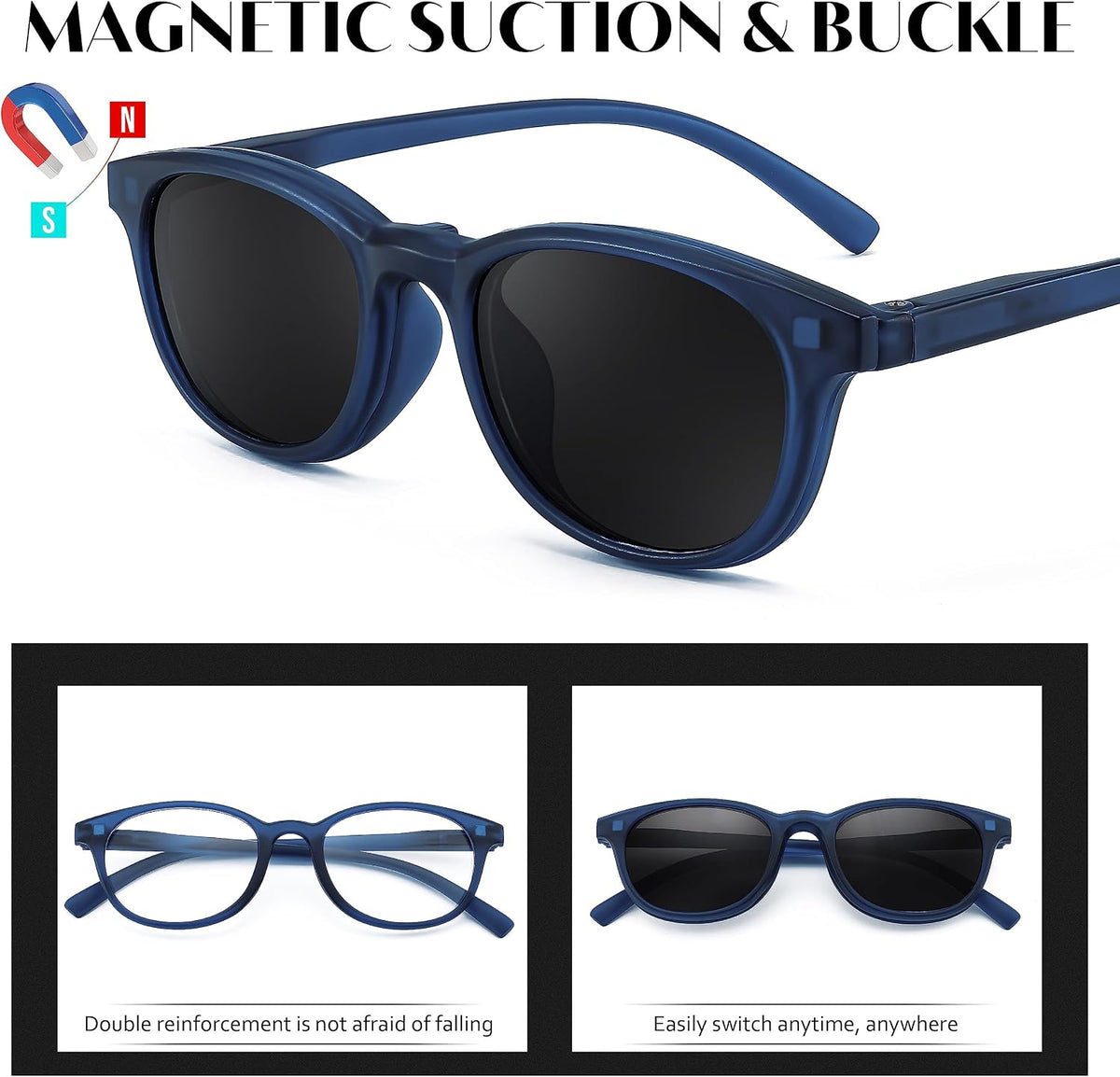 ÉÌƷͼƬ 4 | B0C9DFQSP5 | FEISEDY Fashion Reading Sunglasses Women Men Square Reader Sunglasses UV400 Protection Polarized Lens B2390