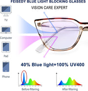 ÉÌƷͼƬ 19 | B0BHT5M418 | FEISEDY Women Cat Eye Blue Light Blocking Glasse Frame Fake Nerd Clear Square Computer Eyewear Anti Eyestrain B2353
