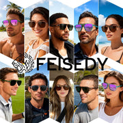 ÉÌƷͼƬ 18 | B0F4D461TF | FEISEDY Polarized Aviator Mens Sunglasses Square Modern Women Vintage Style Acetate Frame UV400 B0191