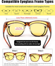 ÉÌƷͼƬ 15 | B0DJS7NVNT | FEISEDY Night Vision Driving Glasses Anti Glare Fit Over Glasses for Men Women Polarized Nighttime B0250