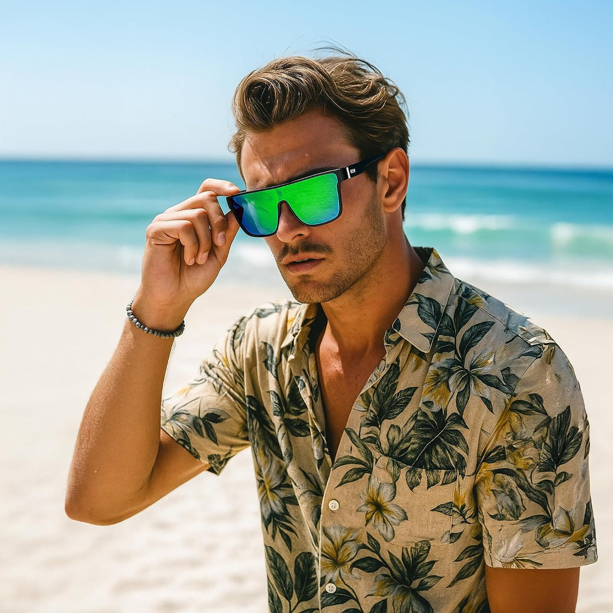 ÉÌƷͼƬ 2 | B0B2836HD6 | FEISEDY Sunglasses for Women Men, Fashion Mirrored Single Lens Shades