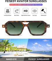 ÉÌƷͼƬ 200 | B09YTJ4FQZ | FEISEDY Vintage Square 70s Flat Aviator Sunglasses Women Men Classic Retro Stylish Frame UV400 Sunglasses B2622