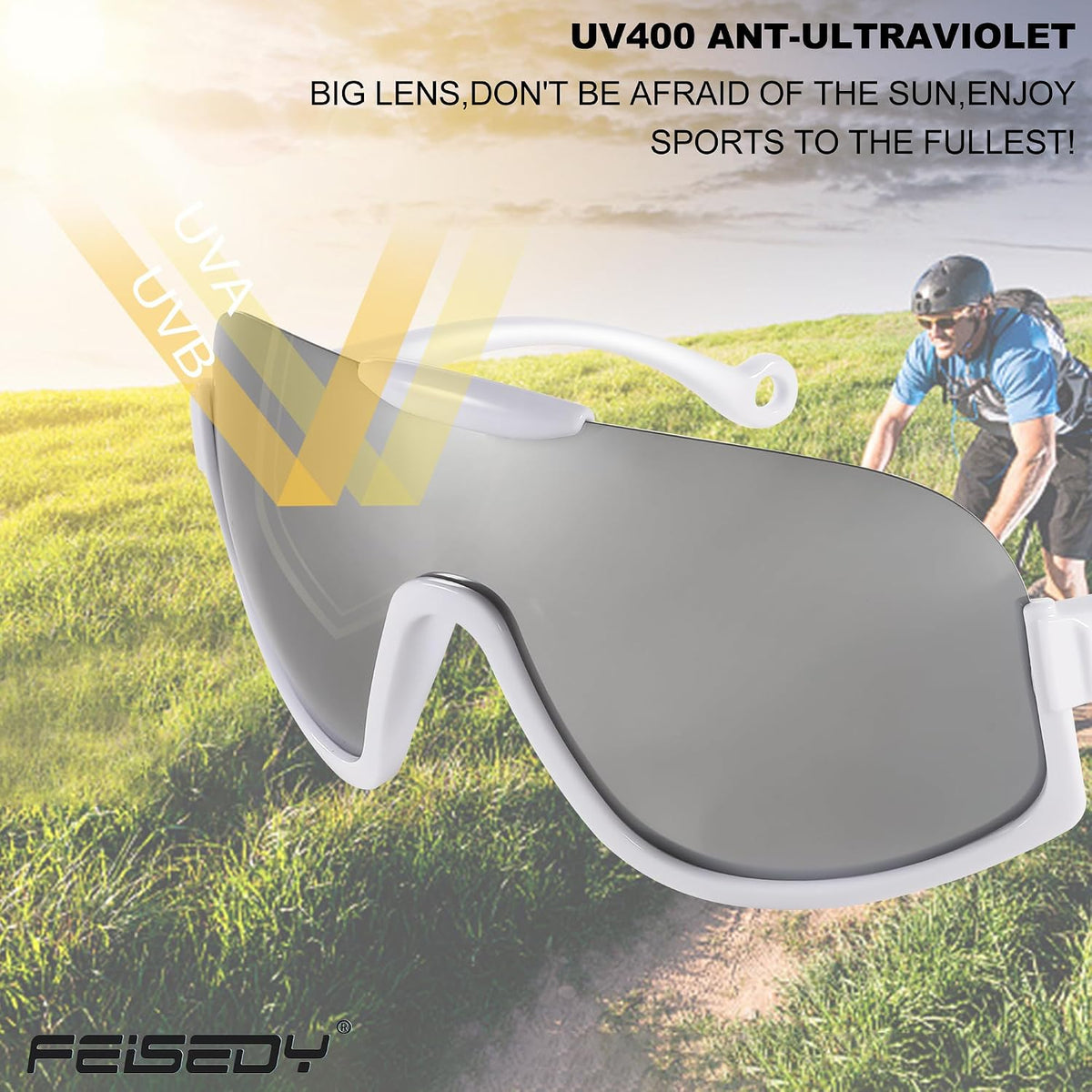 ÉÌƷͼƬ 33 | B0CQT2FXLN | FEISEDY Sunglasses Men Women Oversized Fashion Sports Baseball Fishing Skiing Running Golf Adults Teens Half Frame B0012