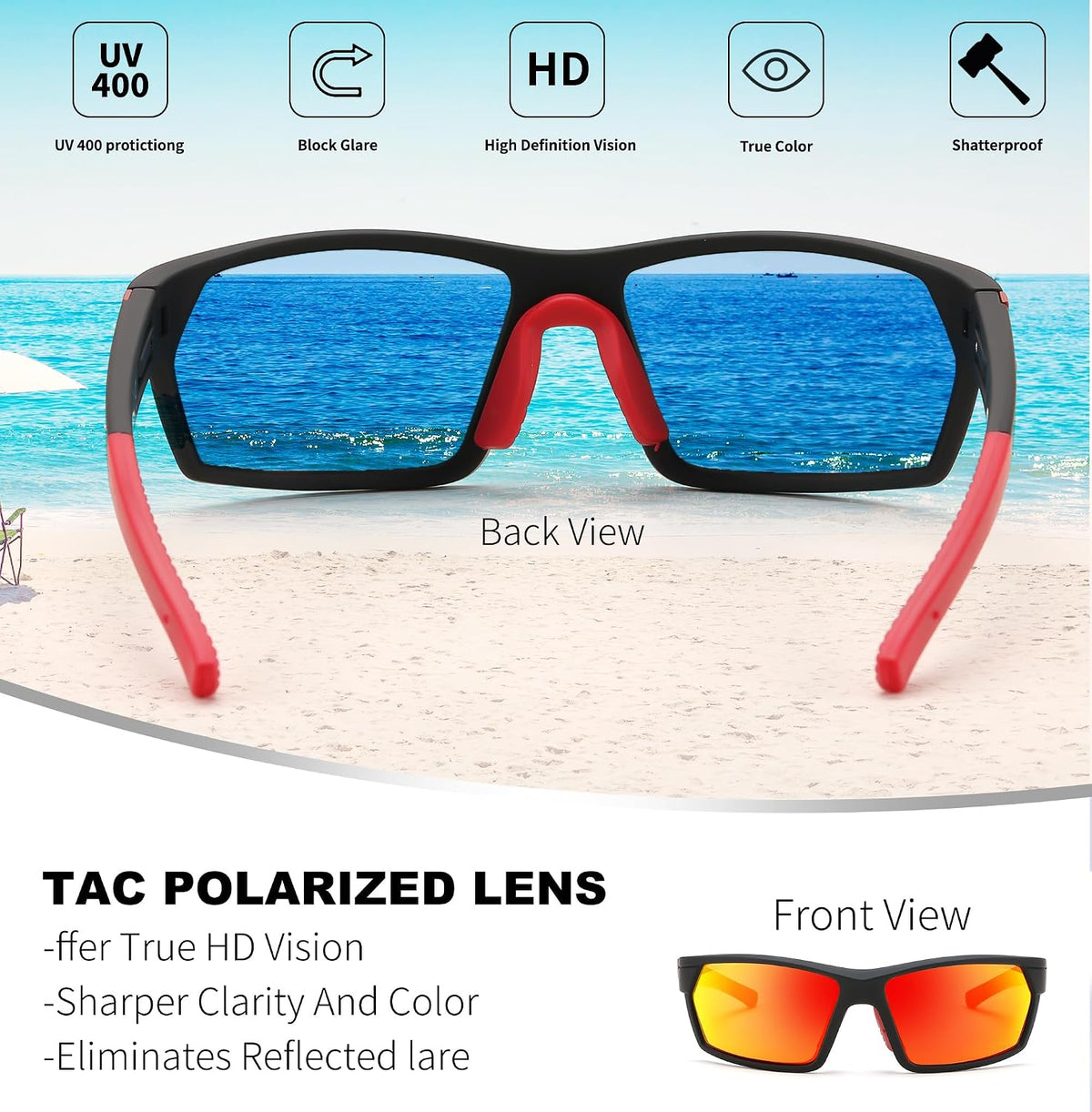 ÉÌƷͼƬ 24 | B0CWV23RCP | FEISEDY Polarized Sports Sunglasses for Men Women Youth Baseball Cycling Running Glasses UV400 Protection B0135