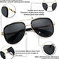 商品图片 10 | B0CF232CFR | FEISEDY Aviator Sunglasses Men Women, Square Retro 70s Vintage Classic Frame, UV400 Driving Fishing Golf Hiking B0036