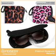 ÉÌƷͼƬ 17 | B0GFYDDD2Y | FEISEDY 2Pack Sunglasses Soft Case Ultra Light Neoprene Zipper Portable Eyeglass Pouch with Belt Clip B0385