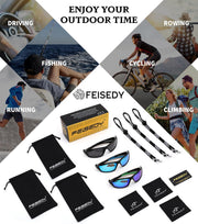 ÉÌƷͼƬ 7 | B0FG2NFPX3 | FEISEDY 3 Pack Polarized Sports Sunglasses for Men, Wrap Around Frame, UV400 Protection, Fishing Driving Cycling B2674
