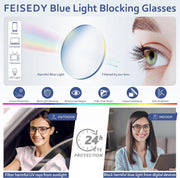ÉÌƷͼƬ 4 | B0CY2LFJP7 | FEISEDY Blue Light Blocking Glasses Women Men Square Computer Lightweight Pilot Glasses Anti Eyestrain & UV Glare B0141