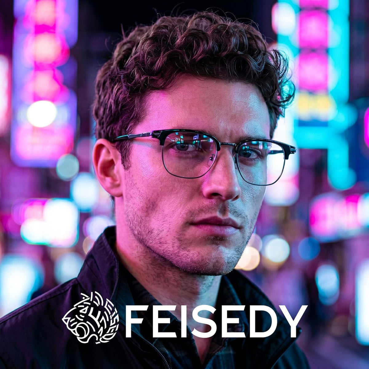 ÉÌƷͼƬ 16 | B0FKT9PDRD | FEISEDY Retro Semi Rimless Blue Light Glasses for Women Men B0438