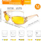 商品图片 86 | B081YY5RM3 | FEISEDY Classic Womens Night Glasses Driving Anti Glare Wrap Around Yellow Sunglasses B2548