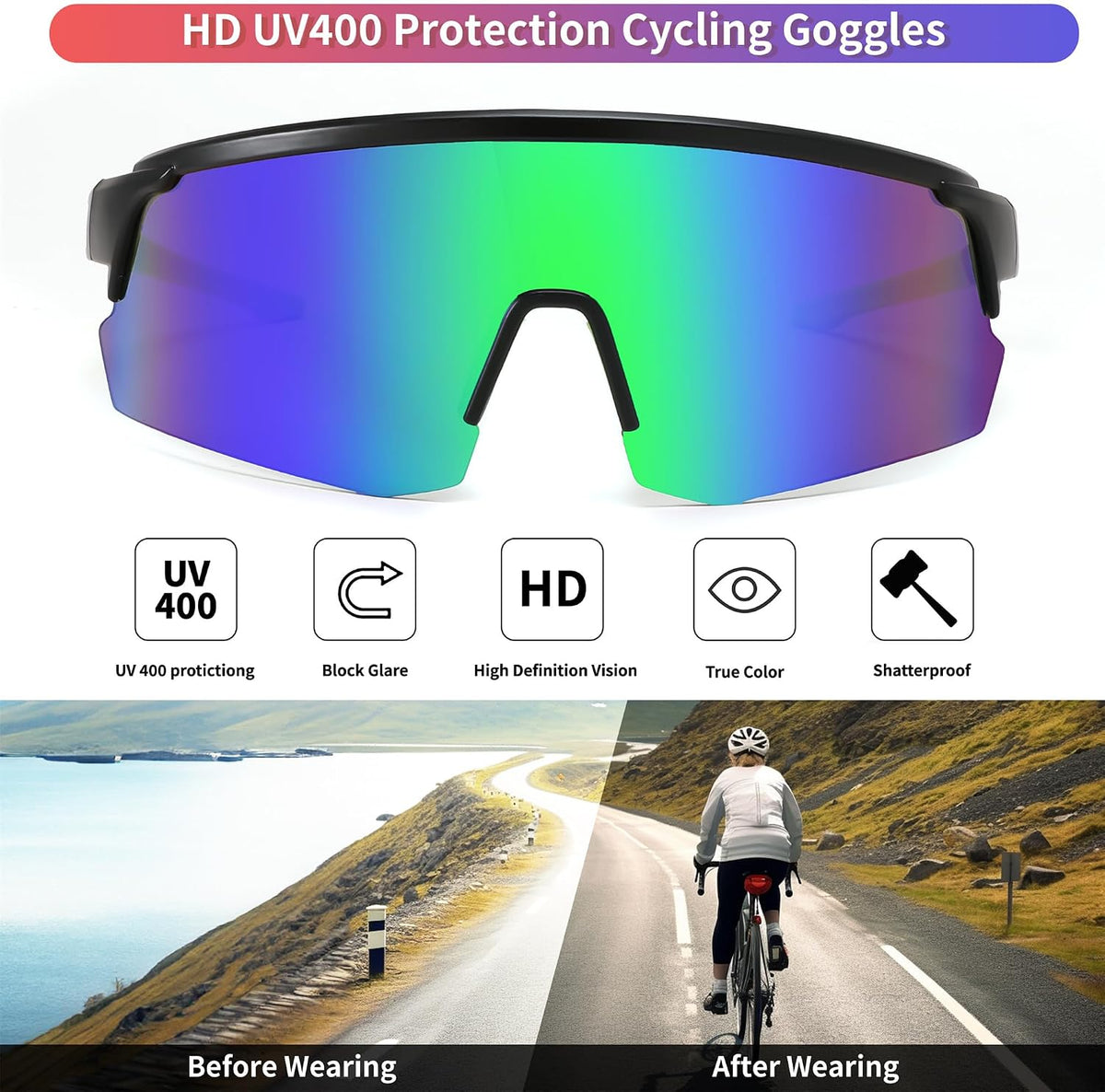 ÉÌƷͼƬ 15 | B0CSDCDBR7 | FEISEDY Cycling Sunglasses for Men Women, Sports Glasses for Youth Running Baseball Shades UV400 Protection B0108