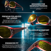 ÉÌƷͼƬ 49 | B0GRVLVZYS | FEISEDY Women's Polarized Wrap-Around Fit Over Sunglasses with Rhinestones, Anti-Glare Driving Sun Glasses B0362