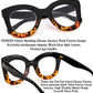 商品图片 11 | B0BGXNJFW2 | FEISEDY Retro Oversized Blue Light Blocking Reading Glasses Thick Frame Anti Glare Digital Eyestrain Readers B2980