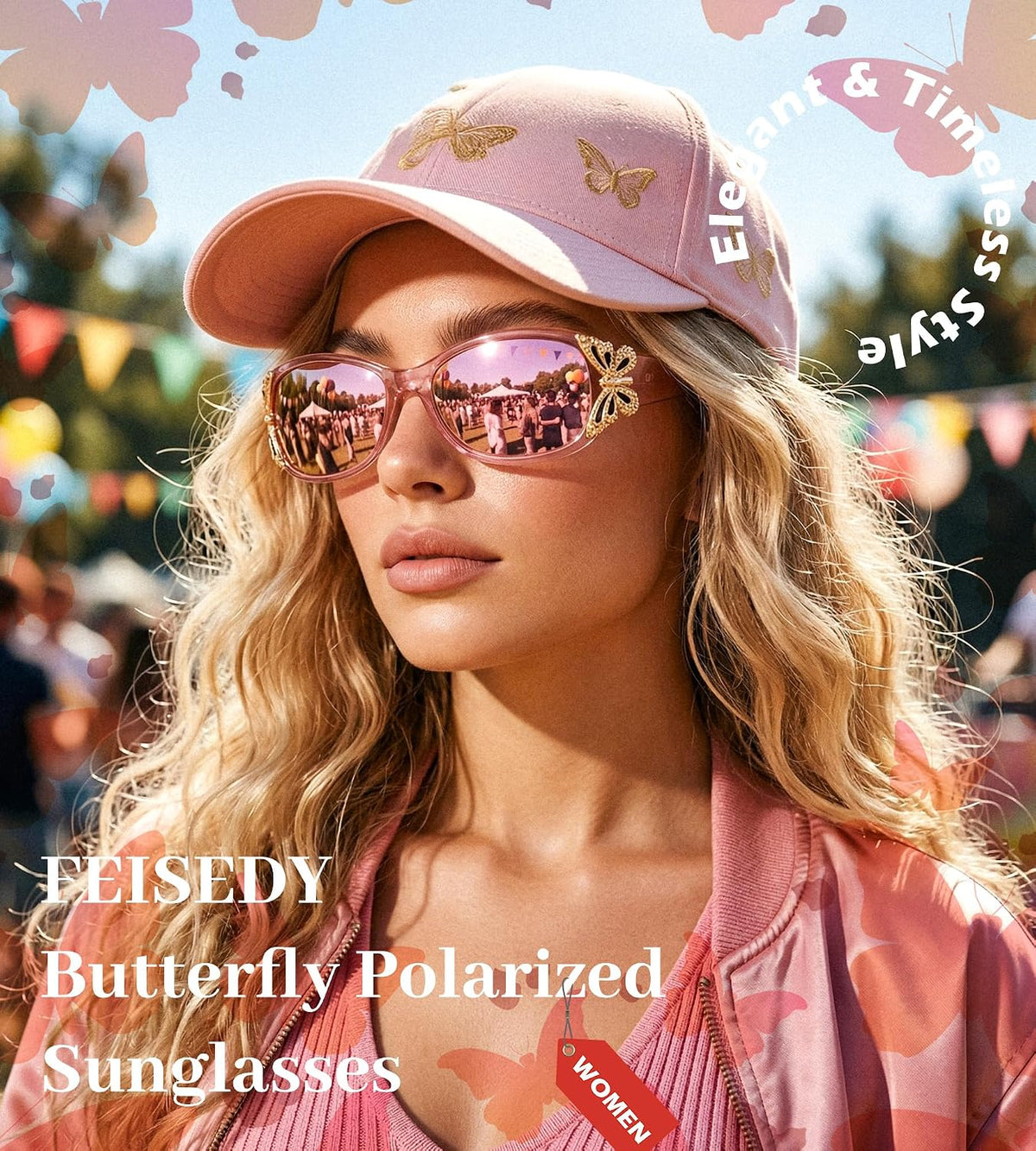 ÉÌƷͼƬ 67 | B0CNRQ7WVZ | FEISEDY Y2K Women Polarized Sunglasses Butterfly Wrap Around UV400 Shades