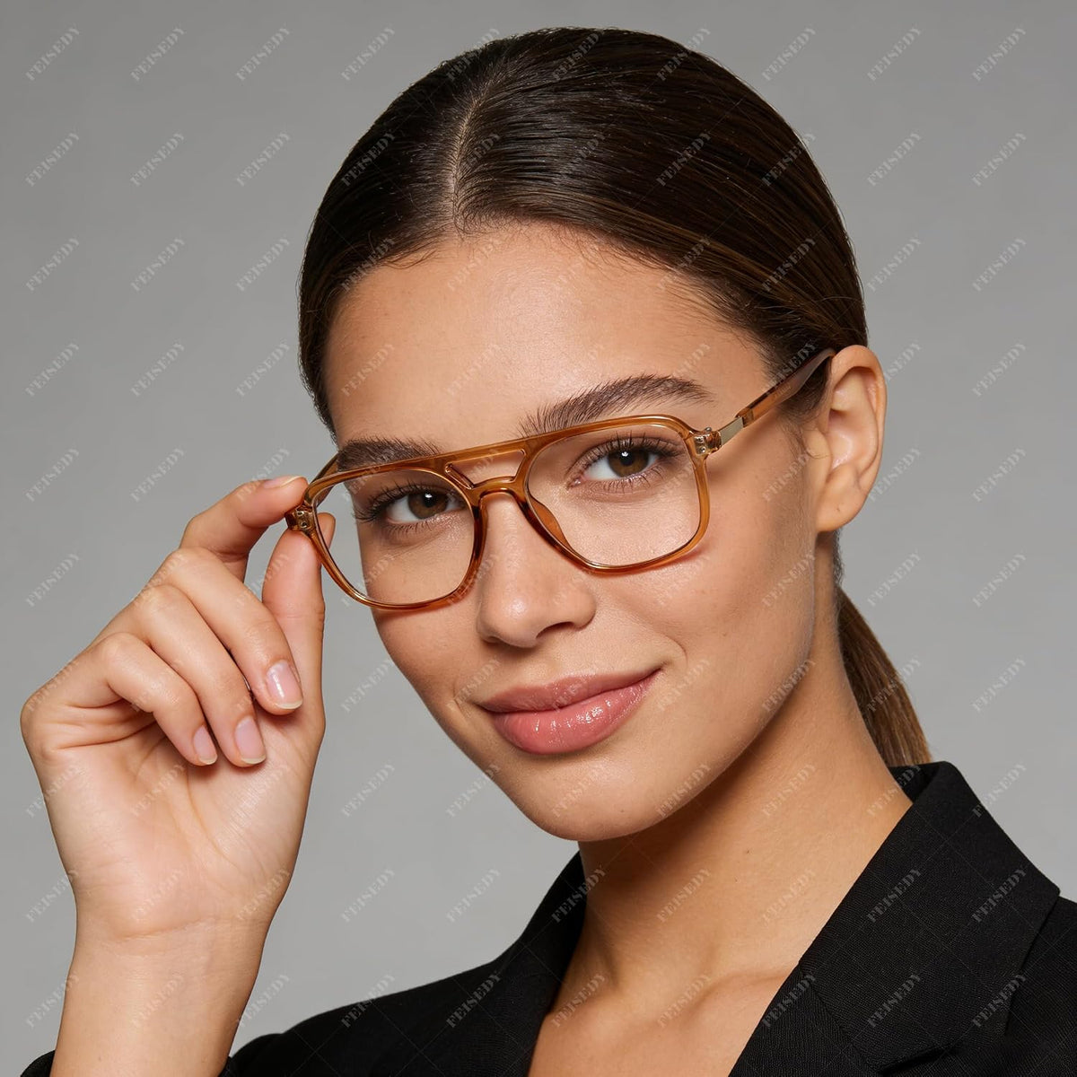 ÉÌƷͼƬ 11 | B0DPLTC8K6 | FEISEDY Vintage Square Blue Light Blocking Glasses Women Men 70s Flat Aviator Glasses Computer Anti Glare B0062