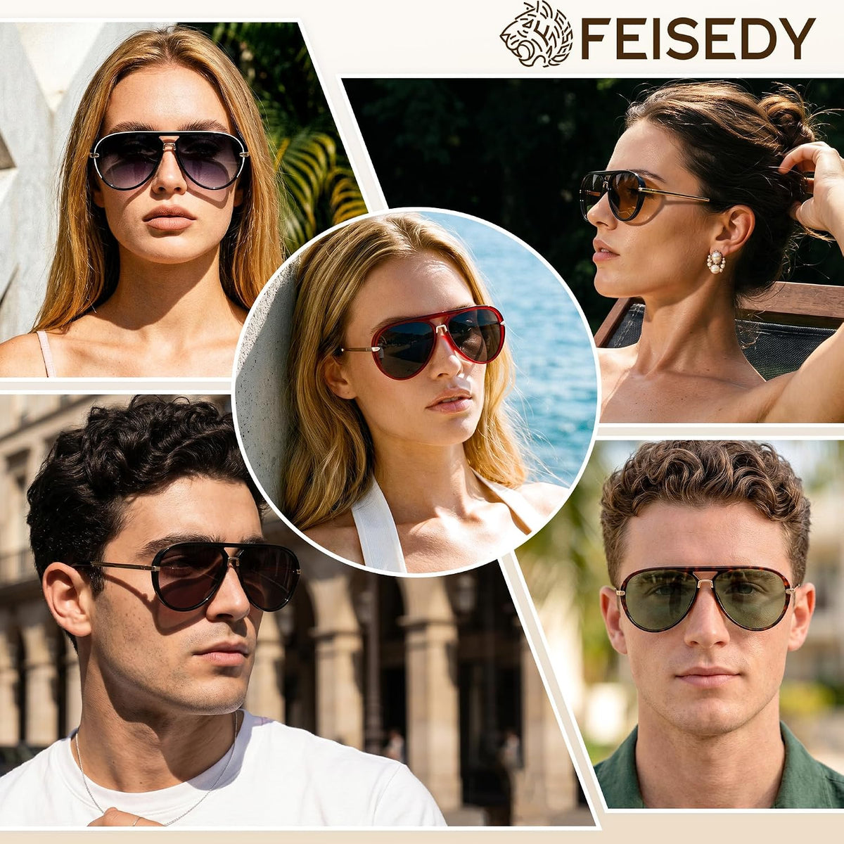 ÉÌƷͼƬ 34 | B0GYVVZBQM | FEISEDY Classic Aviator Sunglasses UV400 Protection for Women Men B0461